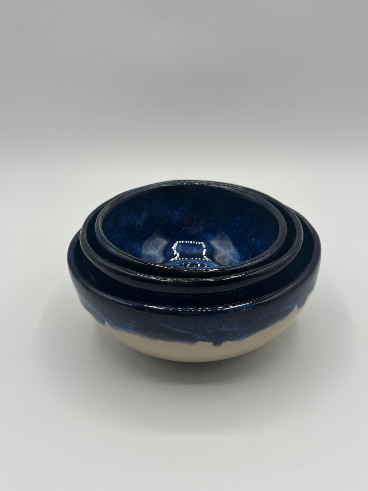 Set of 3 bowls blue
